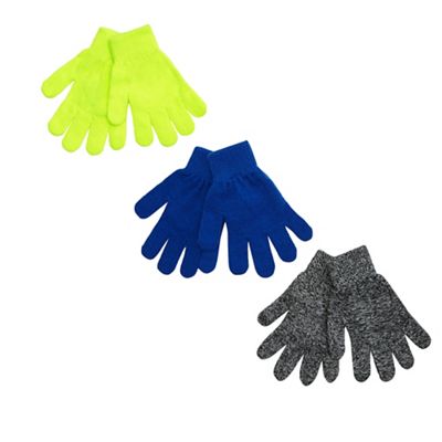 Pack of three boys plain magic gloves